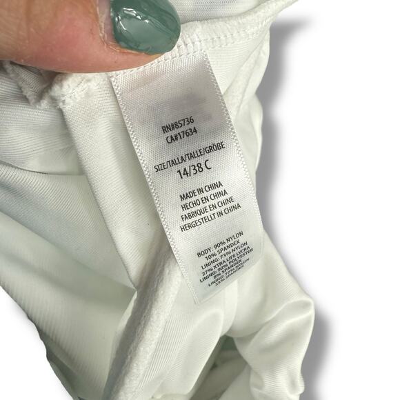 NEW Coco Reef Blue White Floral One Piece Swimsuit Size 14 Bra Size 38C NWT - Picture 11 of 11